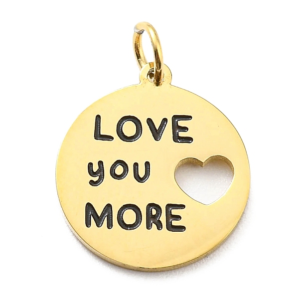 PandaHall 304 Stainless Steel Charms, with Enamel and Jump Ring, Flat Round with Word Love You More & Heart, Real 14K Gold Plated...
PandaHall 304 Stainless Steel Charms, with Enamel and Jump Ring, Flat Round with Word Love You More & Heart, Real 14K Gold Plated...