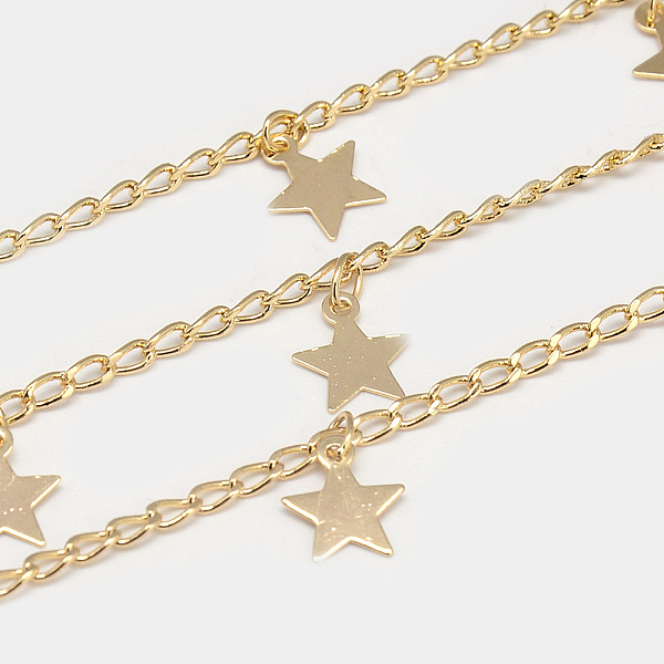 PandaHall Soldered Brass Curb Chains, with Spool, Nickel Free, Real 18K Gold Plated, with Star Charms, 3.5x1.8x0.4mm, about 82.02 Feet...
PandaHall Soldered Brass Curb Chains, with Spool, Nickel Free, Real 18K Gold Plated, with Star Charms, 3.5x1.8x0.4mm, about 82.02 Feet...
