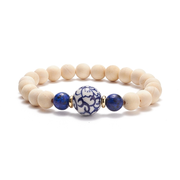 PandaHall Natural Wood & Lapis Lazuli(Dyed) & Porcelain Round Beaded Stretch Bracelet, Yoga Jewelry for Women, Old Lace, Inner Diameter...
PandaHall Natural Wood & Lapis Lazuli(Dyed) & Porcelain Round Beaded Stretch Bracelet, Yoga Jewelry for Women, Old Lace, Inner Diameter...