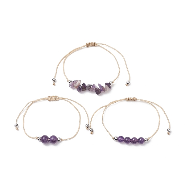 PandaHall 3Pcs 3 Style Natural Amethyst Braided Bead Bracelets Set, Nylon Thread Adjustable Bracelets for Women, Inner Diameter: 3-3/8 inch...
PandaHall 3Pcs 3 Style Natural Amethyst Braided Bead Bracelets Set, Nylon Thread Adjustable Bracelets for Women, Inner Diameter: 3-3/8 inch...