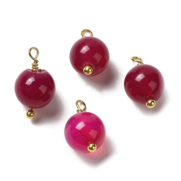 PandaHall Dyed Natural Agate Round Charms with Real 18K Gold Plated Brass Loops, Camellia, 13.5~14x7.5~8.5mm, Hole: 1.5~1.6mm Natural Agate..., Pink
PandaHall Dyed Natural Agate Round Charms with Real 18K Gold Plated Brass Loops, Camellia, 13.5~14x7.5~8.5mm, Hole: 1.5~1.6mm Natural Agate..., Pink