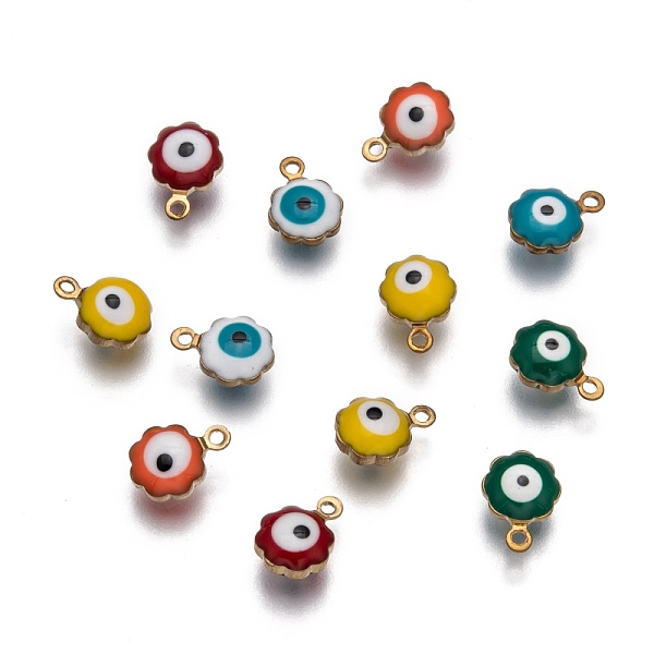 PandaHall Golden Tone Brass Enamel Charms, Flower with Eye, Mixed Color, 9x7x5mm, Hole: 1mm Brass+Enamel Flower Multicolor
PandaHall Golden Tone Brass Enamel Charms, Flower with Eye, Mixed Color, 9x7x5mm, Hole: 1mm Brass+Enamel Flower Multicolor