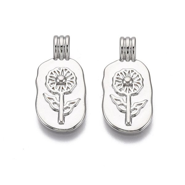 PandaHall Brass Pendants, Oval with Flower, Nickel Free, Real Platinum Plated, 21x10x4.5mm, Hole: 2mm Brass Oval
PandaHall Brass Pendants, Oval with Flower, Nickel Free, Real Platinum Plated, 21x10x4.5mm, Hole: 2mm Brass Oval