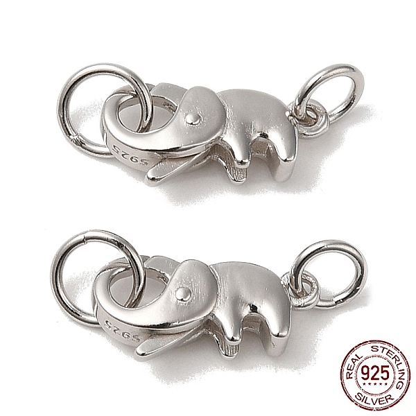 PandaHall Rhodium Plated 925 Sterling Silver Lobster Claw Clasps with Jump Rings, Elephant with 925 Stamp, Platinum, 7x14x4.5mm Sterling...
PandaHall Rhodium Plated 925 Sterling Silver Lobster Claw Clasps with Jump Rings, Elephant with 925 Stamp, Platinum, 7x14x4.5mm Sterling...