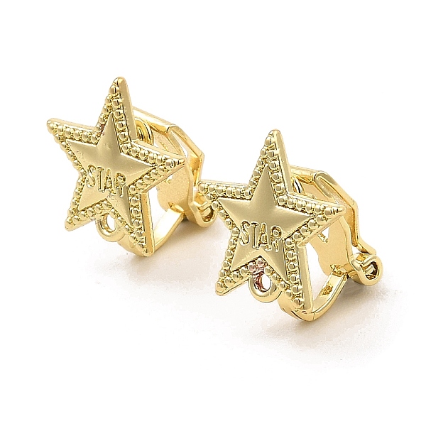 PandaHall Alloy Clip-on Earring Findings, with Horizontal Loops, for Non-pierced Ears, Star, Golden, 14.5x13.5x12mm, Hole: 1mm Alloy Star
PandaHall Alloy Clip-on Earring Findings, with Horizontal Loops, for Non-pierced Ears, Star, Golden, 14.5x13.5x12mm, Hole: 1mm Alloy Star