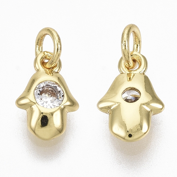 PandaHall Brass Micro Pave Cubic Zirconia Charms, with Jump Ring, Nickel Free, Hamsa Hand/Hand of Fatima/Hand of Miriam, Clear, Real 18K...
PandaHall Brass Micro Pave Cubic Zirconia Charms, with Jump Ring, Nickel Free, Hamsa Hand/Hand of Fatima/Hand of Miriam, Clear, Real 18K...
