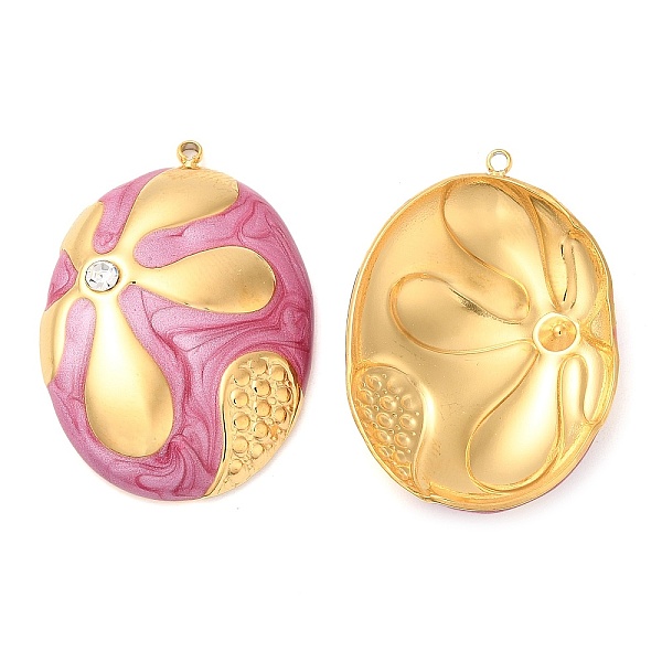 PandaHall Enamel Pendants, with 304 Stainless Steel Rhinestone Finding, Real 18K Gold Plated, Oval with Flower Charm, Flamingo..., Pink
PandaHall Enamel Pendants, with 304 Stainless Steel Rhinestone Finding, Real 18K Gold Plated, Oval with Flower Charm, Flamingo..., Pink