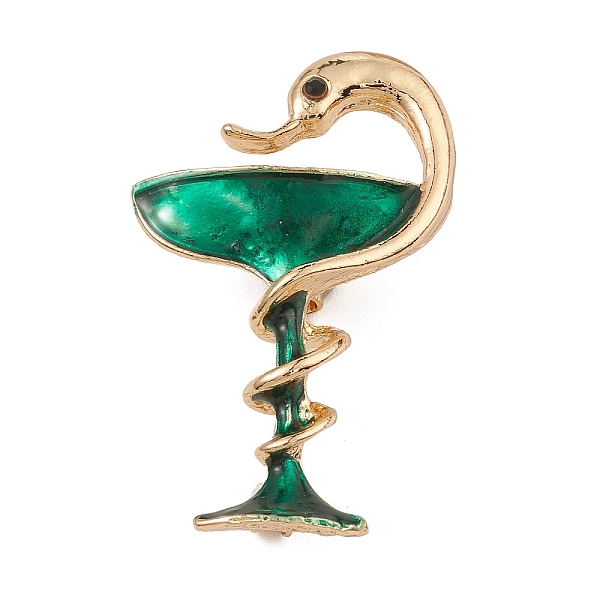 PandaHall Golden Alloy Enamel Brooch Pin, with Rhinestone, Snake & Goblet, Green, 43.5x26.7x12mm Alloy+Enamel Snake Green
PandaHall Golden Alloy Enamel Brooch Pin, with Rhinestone, Snake & Goblet, Green, 43.5x26.7x12mm Alloy+Enamel Snake Green