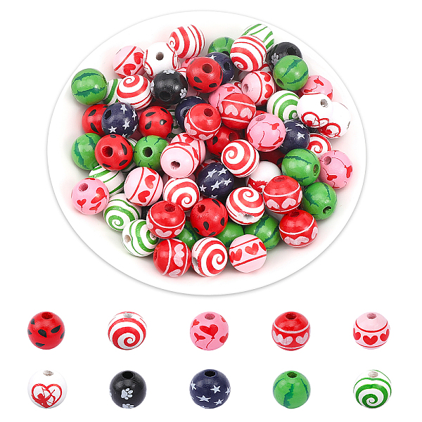 PandaHall CHGCRAFT 120Pcs 10 Colors Spray Painted Wood Beads, Printed Beads, Round, Mixed Color, 15~16x14~15mm, Hole: 3~4mm, 12pcs/color..., Multicolor
PandaHall CHGCRAFT 120Pcs 10 Colors Spray Painted Wood Beads, Printed Beads, Round, Mixed Color, 15~16x14~15mm, Hole: 3~4mm, 12pcs/color..., Multicolor