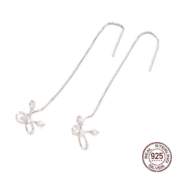 PandaHall Rhodium Plated 925 Sterling Silver Bowknot Threader Earrings, Bowknot with Long Chain Tassel Drop Earrings for Women, Platinum...
PandaHall Rhodium Plated 925 Sterling Silver Bowknot Threader Earrings, Bowknot with Long Chain Tassel Drop Earrings for Women, Platinum...