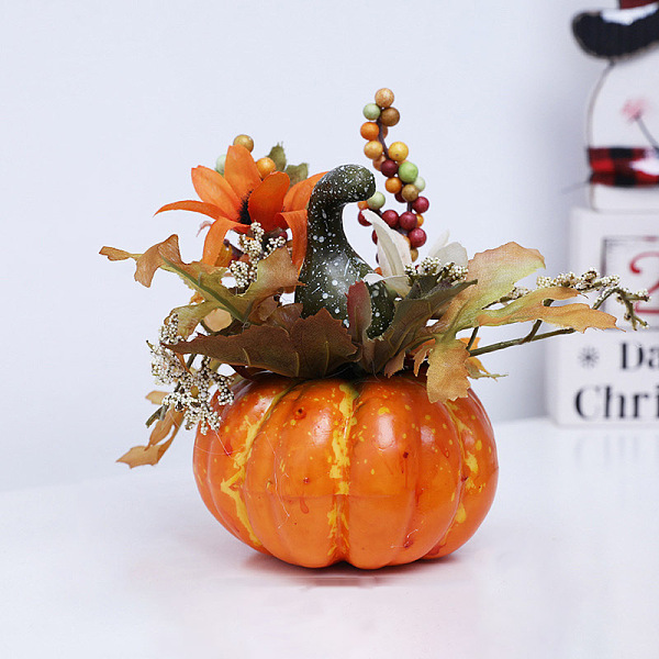 PandaHall Foam Artificial Pumpkin with Leaf Decorations Ornaments, for Halloween Thanksgiving Autumn Decoration, Dark Orange, 200x105mm Foam...
PandaHall Foam Artificial Pumpkin with Leaf Decorations Ornaments, for Halloween Thanksgiving Autumn Decoration, Dark Orange, 200x105mm Foam...