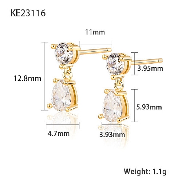 PandaHall Cubic Zirconia Teardrop Dangle Stud Earrings, Golden 925 Sterling Silver Earrings, Clear, 12.8x3.93~4.7mm Cubic Zirconia Teardrop...
PandaHall Cubic Zirconia Teardrop Dangle Stud Earrings, Golden 925 Sterling Silver Earrings, Clear, 12.8x3.93~4.7mm Cubic Zirconia Teardrop...