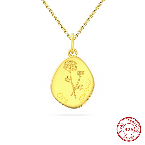 PandaHall Birth Flower Style 925 Sterling Silver Pendant Necklaces, Real 14K Gold Plated, 17.91 inch(45.5cm) Sterling Silver Flower
PandaHall Birth Flower Style 925 Sterling Silver Pendant Necklaces, Real 14K Gold Plated, 17.91 inch(45.5cm) Sterling Silver Flower