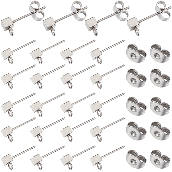 PandaHall SUNNYCLUE 1 Box 50Pcs 304 Stainless Steel Earring Posts Cube Stud Earring with Loop 0.5mm Pin Silver Butterfly Ear Nuts Earring...
PandaHall SUNNYCLUE 1 Box 50Pcs 304 Stainless Steel Earring Posts Cube Stud Earring with Loop 0.5mm Pin Silver Butterfly Ear Nuts Earring...