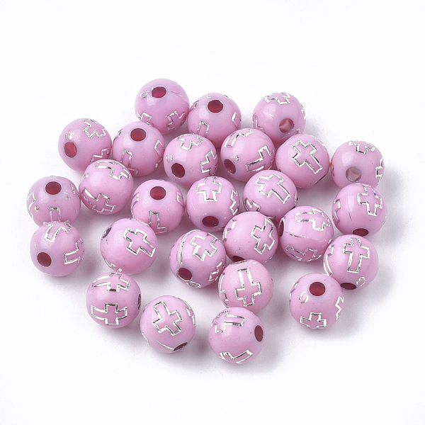 PandaHall Plating Acrylic Beads, Silver Metal Enlaced, Round with Cross, Pearl Pink, 8mm, Hole: 2mm, about 1800pcs/500g Acrylic Round Pink
PandaHall Plating Acrylic Beads, Silver Metal Enlaced, Round with Cross, Pearl Pink, 8mm, Hole: 2mm, about 1800pcs/500g Acrylic Round Pink