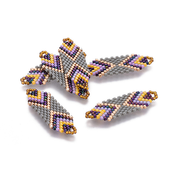 PandaHall MIYUKI & TOHO Handmade Japanese Seed Beads Links, Loom Pattern, Colorful, 35~36.5x12.5x2mm, Hole: 2x3mm Glass Rhombus
PandaHall MIYUKI & TOHO Handmade Japanese Seed Beads Links, Loom Pattern, Colorful, 35~36.5x12.5x2mm, Hole: 2x3mm Glass Rhombus