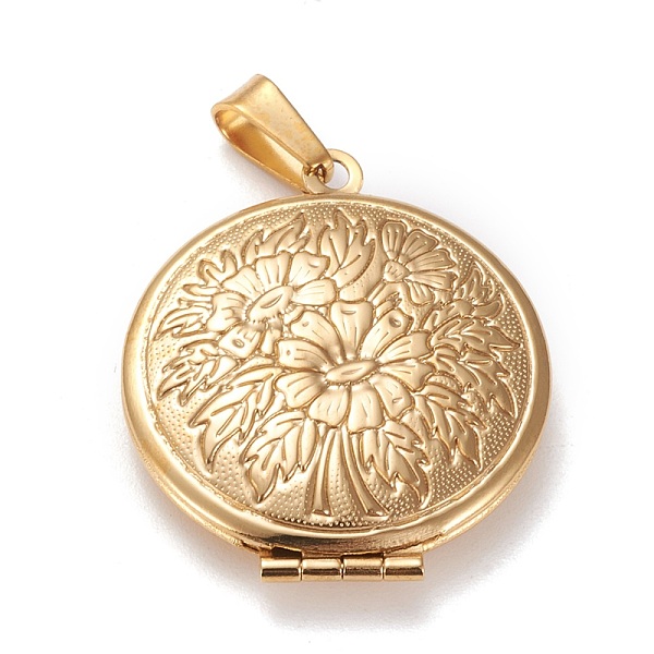 PandaHall 316 Stainless Steel Locket Pendants, Photo Frame Charms for Necklaces, Flat Round with Flower, Real 18K Gold Plated, 32x27x6.5mm...
PandaHall 316 Stainless Steel Locket Pendants, Photo Frame Charms for Necklaces, Flat Round with Flower, Real 18K Gold Plated, 32x27x6.5mm...