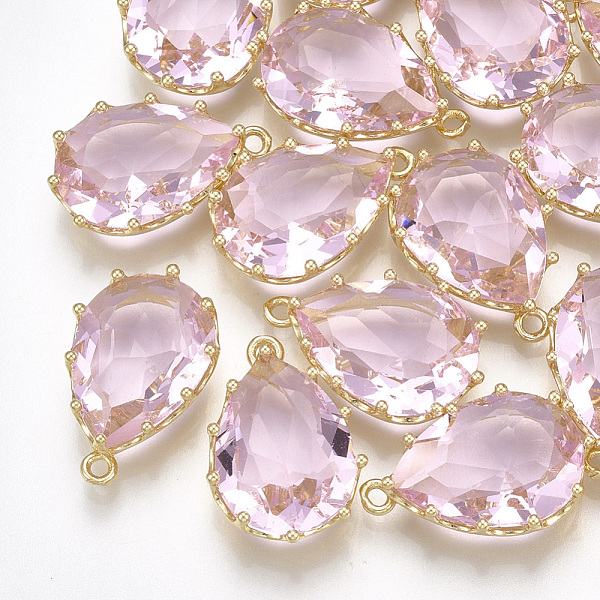 PandaHall Glass Pendants, with Brass Findings, Faceted, teardrop, Golden, Pearl Pink, 22x14.5x7mm, Hole: 1.5mm Brass+Glass Teardrop Pink
PandaHall Glass Pendants, with Brass Findings, Faceted, teardrop, Golden, Pearl Pink, 22x14.5x7mm, Hole: 1.5mm Brass+Glass Teardrop Pink