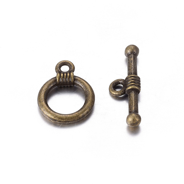 PandaHall Tibetan Style Alloy Toggle Clasps, Cadmium Free & Nickel Free & Lead Free, Antique Bronze, 15x11mm, Hole: 2mm Alloy Ring
PandaHall Tibetan Style Alloy Toggle Clasps, Cadmium Free & Nickel Free & Lead Free, Antique Bronze, 15x11mm, Hole: 2mm Alloy Ring