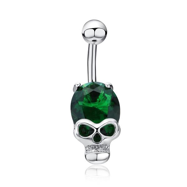 PandaHall Real Platinum Plated Skull Brass Cubic Zirconia Navel Ring Navel Ring Belly Rings, with 304 Stainless Steel Bar, Green, 30x10mm...
PandaHall Real Platinum Plated Skull Brass Cubic Zirconia Navel Ring Navel Ring Belly Rings, with 304 Stainless Steel Bar, Green, 30x10mm...