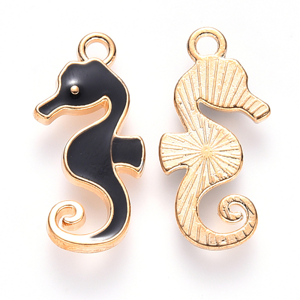 PandaHall Alloy Enamel Pendants, Sea Horse, Light Gold, Black, 21x11x2mm, Hole: 1.6mm Alloy+Enamel Sea Horse Black
PandaHall Alloy Enamel Pendants, Sea Horse, Light Gold, Black, 21x11x2mm, Hole: 1.6mm Alloy+Enamel Sea Horse Black