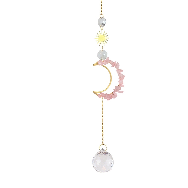 PandaHall Crystal Glass with Natural Rose Quartz Sun Catcher Pendant, Rainbow Maker, DIY Garden & Home Decoration, Moon, 250~350mm Rose...
PandaHall Crystal Glass with Natural Rose Quartz Sun Catcher Pendant, Rainbow Maker, DIY Garden & Home Decoration, Moon, 250~350mm Rose...