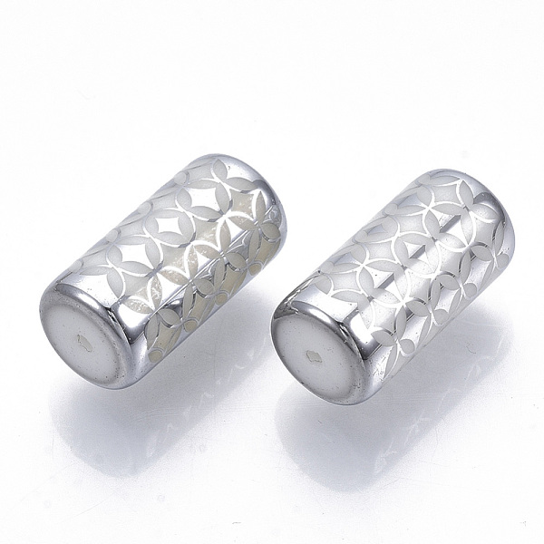 PandaHall Electroplate Glass Beads, Column with Flower Pattern, Silver, 20x10mm, Hole: 1.2mm, about 50pcs/bag Glass Flower Silver
PandaHall Electroplate Glass Beads, Column with Flower Pattern, Silver, 20x10mm, Hole: 1.2mm, about 50pcs/bag Glass Flower Silver