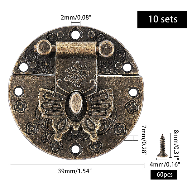 PandaHall SUPERFINDINGS Alloy Box Lock Catch Clasps, Jewelry Box Latch Hasp Lock Clasps, with Screws, Cadmium Free & Lead Free, Flat Round...
PandaHall SUPERFINDINGS Alloy Box Lock Catch Clasps, Jewelry Box Latch Hasp Lock Clasps, with Screws, Cadmium Free & Lead Free, Flat Round...