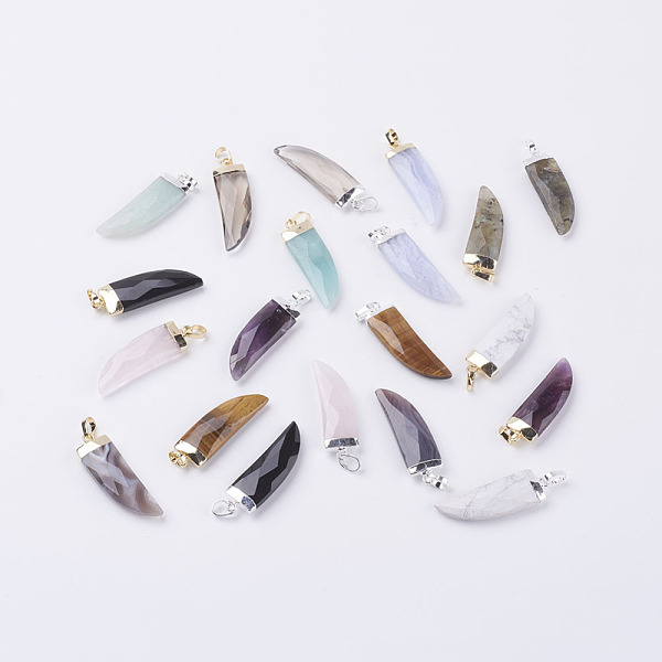 PandaHall Natural Gemstone Pendants, with Brass Findings, Dagger, Faceted, Mixed Color, 34~35x10~11x4.5~5.5mm, Hole: 4x6mm Mixed Stone..., Multicolor
PandaHall Natural Gemstone Pendants, with Brass Findings, Dagger, Faceted, Mixed Color, 34~35x10~11x4.5~5.5mm, Hole: 4x6mm Mixed Stone..., Multicolor