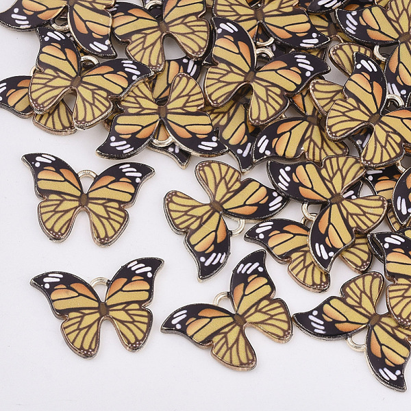 PandaHall Printed Alloy Pendants, with Enamel, Butterfly, Light Gold, Goldenrod, 15.5x22x2mm, Hole: 1.8mm Alloy+Enamel Butterfly Gold
PandaHall Printed Alloy Pendants, with Enamel, Butterfly, Light Gold, Goldenrod, 15.5x22x2mm, Hole: 1.8mm Alloy+Enamel Butterfly Gold