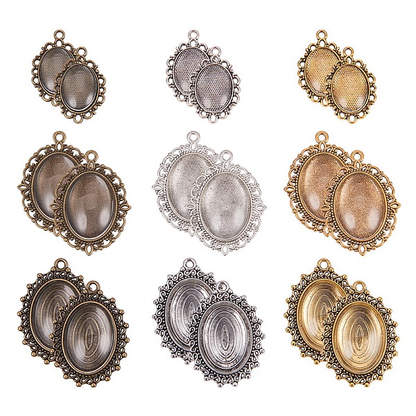 PandaHall Tibetan Style Alloy Pendant Cabochon Settings, Oval Clear Glass Cabochon, Mixed Color, Tray: 25x18mm, 45pcs/set, Glass Cabochon...
PandaHall Tibetan Style Alloy Pendant Cabochon Settings, Oval Clear Glass Cabochon, Mixed Color, Tray: 25x18mm, 45pcs/set, Glass Cabochon...