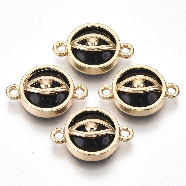 PandaHall Glass Links connectors, with Light Gold Plated Alloy Findings, Flat Round with Eye, Black, 13.5x19.5x6mm, Hole: 1.6mm Alloy+Glass...
PandaHall Glass Links connectors, with Light Gold Plated Alloy Findings, Flat Round with Eye, Black, 13.5x19.5x6mm, Hole: 1.6mm Alloy+Glass...