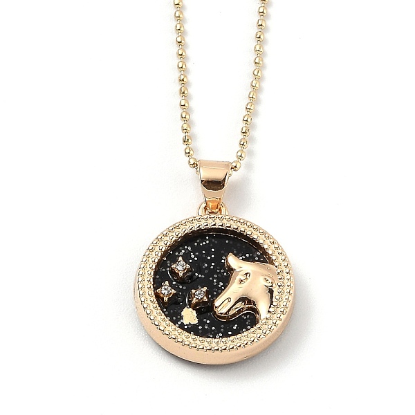 PandaHall Alloy Rhinestone Pendant Necklaces, with Resin and Ball Chains, Flat Round with Constellation/Zodiac Sign, Golden, Black, Taurus...
PandaHall Alloy Rhinestone Pendant Necklaces, with Resin and Ball Chains, Flat Round with Constellation/Zodiac Sign, Golden, Black, Taurus...