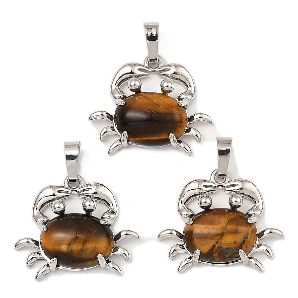 PandaHall Rack Plating Brass Pendants, with Natural Tiger Eye, Crab Charms, Platinum, 22x26.5x7mm, Hole: 8x5mm Tiger Eye Crab
PandaHall Rack Plating Brass Pendants, with Natural Tiger Eye, Crab Charms, Platinum, 22x26.5x7mm, Hole: 8x5mm Tiger Eye Crab