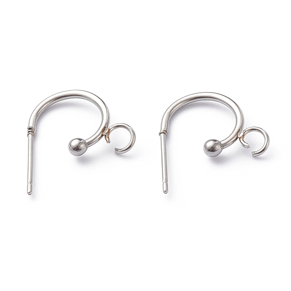 PandaHall 304 Stainless Steel Half Hoop Earrings, Stainless Steel Color, 15.5x12.5x2.4mm, Pin: 0.7mm 304 Stainless Steel Ring
PandaHall 304 Stainless Steel Half Hoop Earrings, Stainless Steel Color, 15.5x12.5x2.4mm, Pin: 0.7mm 304 Stainless Steel Ring
