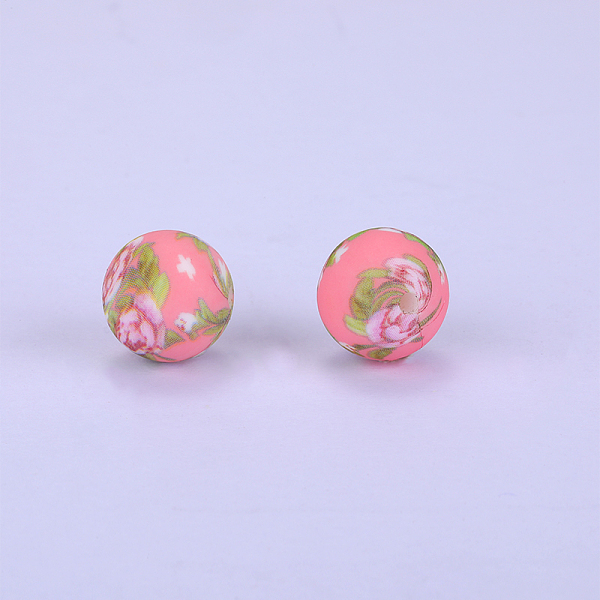 PandaHall Printed Round with Flower Pattern Silicone Focal Beads, Pink, 15x15mm, Hole: 2mm Silicone Round Pink
PandaHall Printed Round with Flower Pattern Silicone Focal Beads, Pink, 15x15mm, Hole: 2mm Silicone Round Pink