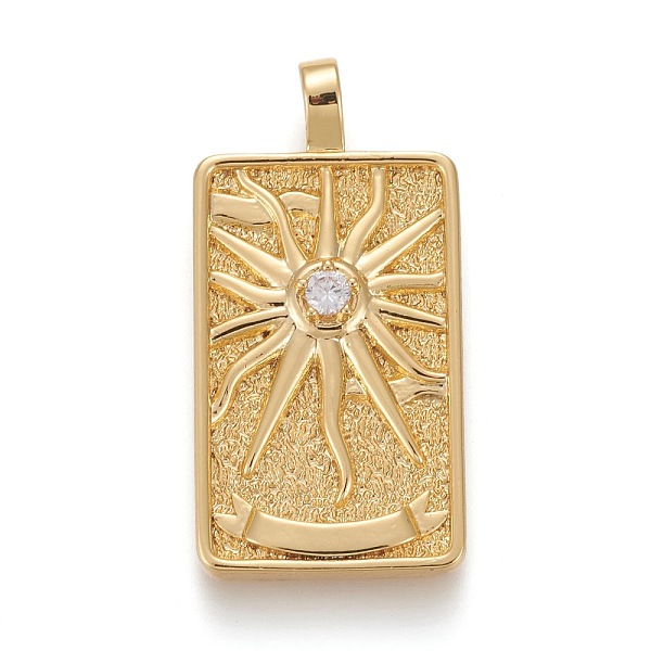 PandaHall Brass Micro Pave Clear Cubic Zirconia Pendants, Real 18K Gold Plated, Tarot Card Charms, The Sun, Real 18K Gold Plated, 30x15x4mm...
PandaHall Brass Micro Pave Clear Cubic Zirconia Pendants, Real 18K Gold Plated, Tarot Card Charms, The Sun, Real 18K Gold Plated, 30x15x4mm...