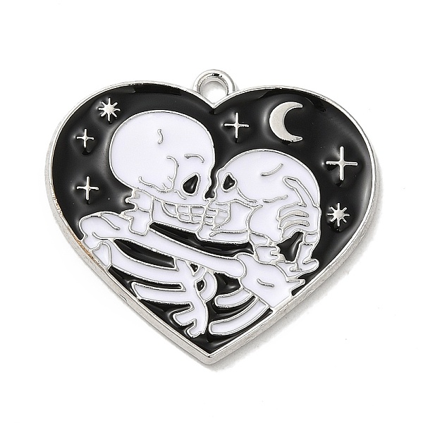 PandaHall Rack Alloy Enamel Pendants, Heart with Skeleton, Platinum, 27x29x1.5mm, Hole: 1.8mm Alloy+Enamel Skeleton
PandaHall Rack Alloy Enamel Pendants, Heart with Skeleton, Platinum, 27x29x1.5mm, Hole: 1.8mm Alloy+Enamel Skeleton
