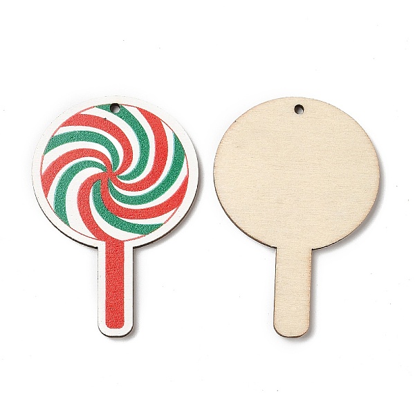 PandaHall Single Face Christmas Printed Wood Big Pendants, Lollipop Charms, Colorful, 55x37x2.5mm, Hole: 2mm Wood Lollipop Green
PandaHall Single Face Christmas Printed Wood Big Pendants, Lollipop Charms, Colorful, 55x37x2.5mm, Hole: 2mm Wood Lollipop Green