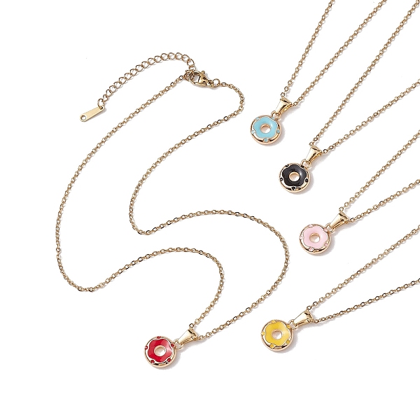 PandaHall 304 Stainless Steel Cable Chains Necklaces, Alloy Enamel Donut Pendant Necklaces, Mixed Color, 15.87 inch(40.3cm) 304 Stainless..., Multicolor
PandaHall 304 Stainless Steel Cable Chains Necklaces, Alloy Enamel Donut Pendant Necklaces, Mixed Color, 15.87 inch(40.3cm) 304 Stainless..., Multicolor