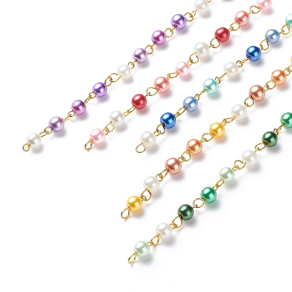 PandaHall Handmade Glass Pearl Round Beaded Chains, with Brass Eye Pins, Unwelded, Mixed Color, 13x6mm, about 3.28 Feet(1m)/Box Brass+Glass..., Multicolor
PandaHall Handmade Glass Pearl Round Beaded Chains, with Brass Eye Pins, Unwelded, Mixed Color, 13x6mm, about 3.28 Feet(1m)/Box Brass+Glass..., Multicolor