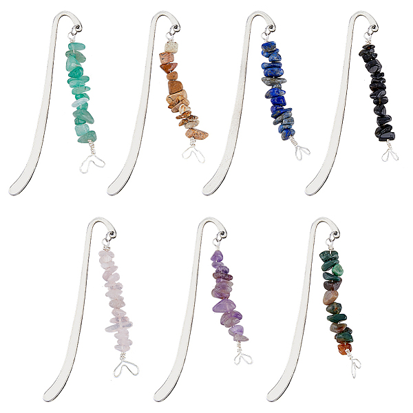 PandaHall SUPERFINDINGS 1 Set Alloy Hook Bookmarks, Natural Gemstone Chip Beaded Pendant Bookmark, 143mm, 7pcs/set Mixed Stone Others
PandaHall SUPERFINDINGS 1 Set Alloy Hook Bookmarks, Natural Gemstone Chip Beaded Pendant Bookmark, 143mm, 7pcs/set Mixed Stone Others