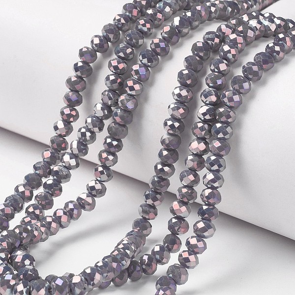 PandaHall Electroplate Opaque Glass Beads Strands, Full Rainbow Plated, Faceted, Rondelle, Medium Purple, 4x3mm, Hole: 0.4mm, about...
PandaHall Electroplate Opaque Glass Beads Strands, Full Rainbow Plated, Faceted, Rondelle, Medium Purple, 4x3mm, Hole: 0.4mm, about...