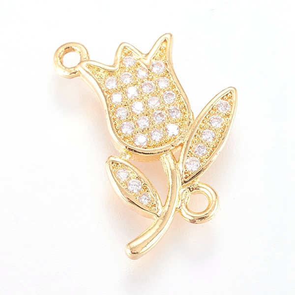 PandaHall Brass Micro Pave Cubic Zirconia Links, Clear, Real 18K Gold Plated, Flower, 18.5x12x2mm, Hole: 1mm Brass+Cubic Zirconia Flower...
PandaHall Brass Micro Pave Cubic Zirconia Links, Clear, Real 18K Gold Plated, Flower, 18.5x12x2mm, Hole: 1mm Brass+Cubic Zirconia Flower...