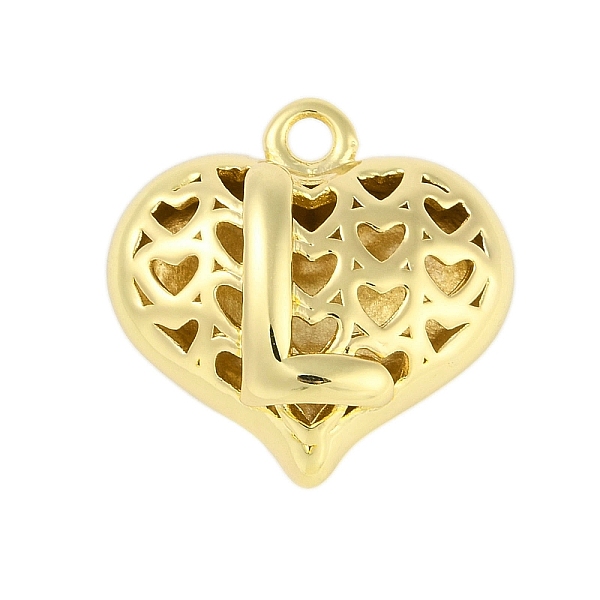 PandaHall Hollow Brass Pendants for Valentine's Day, Heart with Letter, Real 18K Gold Plated, Letter L, 25x26x13mm, Hole: 2.5mm Brass Letter...
PandaHall Hollow Brass Pendants for Valentine's Day, Heart with Letter, Real 18K Gold Plated, Letter L, 25x26x13mm, Hole: 2.5mm Brass Letter...