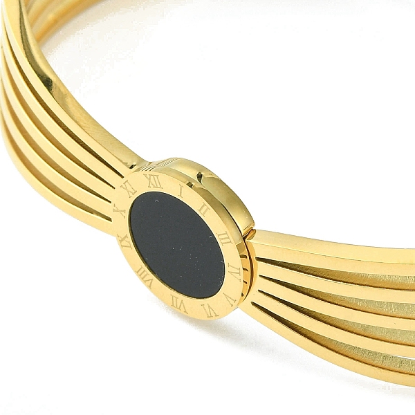 PandaHall 304 Stainless Steel Hinged Bangles, Spray Painted Flat Round with Roman Number Bangle for Women, Golden, 0.2cm, Inner Diameter...
PandaHall 304 Stainless Steel Hinged Bangles, Spray Painted Flat Round with Roman Number Bangle for Women, Golden, 0.2cm, Inner Diameter...