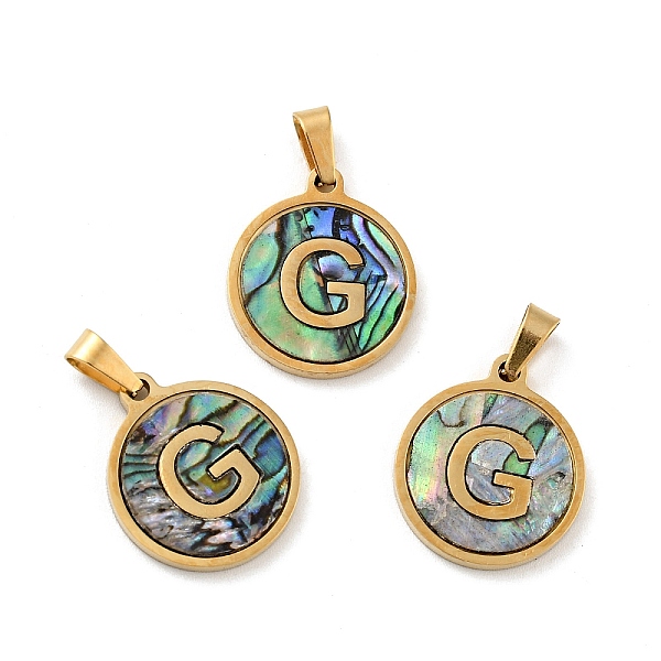 PandaHall Vacuum Plating 304 Stainless Steel with Paua Shell Pendants, Golden, Flat Round with Letter Charm, Letter.G, 18x16x1.5mm, Hole...
PandaHall Vacuum Plating 304 Stainless Steel with Paua Shell Pendants, Golden, Flat Round with Letter Charm, Letter.G, 18x16x1.5mm, Hole...