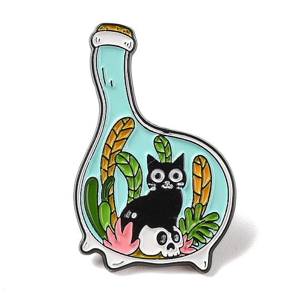 PandaHall Black Alloy Brooches, Enamel Pins, Bottle with Black Cat, Pale Turquoise, 33x21x1mm Alloy+Enamel Bottle
PandaHall Black Alloy Brooches, Enamel Pins, Bottle with Black Cat, Pale Turquoise, 33x21x1mm Alloy+Enamel Bottle