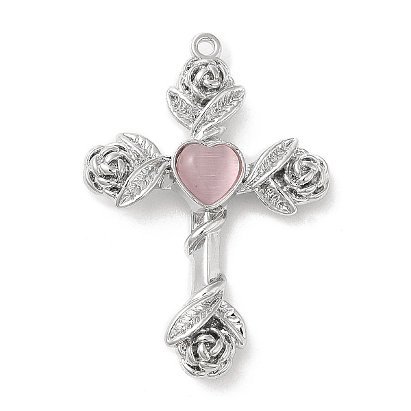 PandaHall Alloy with Glass Pendants, Cross with Rose Charms, Platinum, Pink, 35x25x5mm, Hole: 1.4mm Alloy+Glass Cross Pink
PandaHall Alloy with Glass Pendants, Cross with Rose Charms, Platinum, Pink, 35x25x5mm, Hole: 1.4mm Alloy+Glass Cross Pink