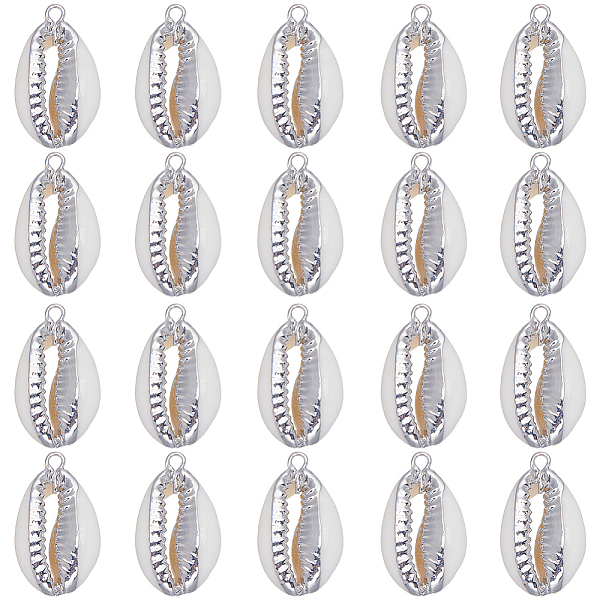 PandaHall SUNNYCLUE 20Pcs Electroplated Natural Cowrie Shell Pendants, Shell Charm with Iron Findings, Platinum, 18~24x10~14x6~7mm, Hole...
PandaHall SUNNYCLUE 20Pcs Electroplated Natural Cowrie Shell Pendants, Shell Charm with Iron Findings, Platinum, 18~24x10~14x6~7mm, Hole...